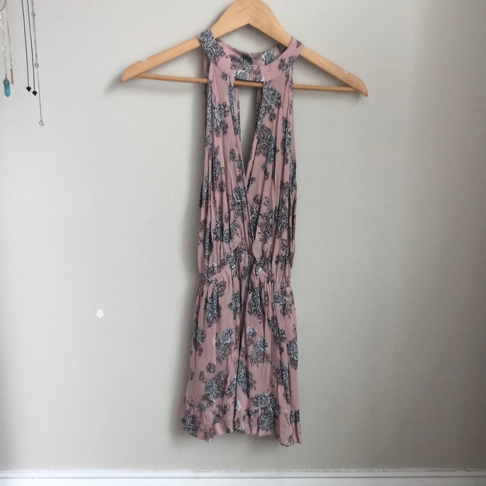 V Neck Floral Romper